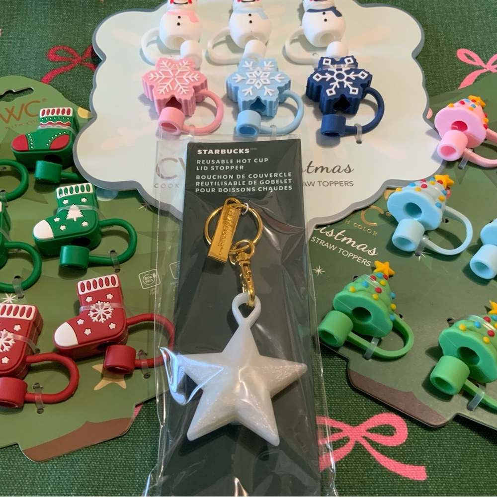 Starbucks reusable star lid stopper 2024 Charm keychain